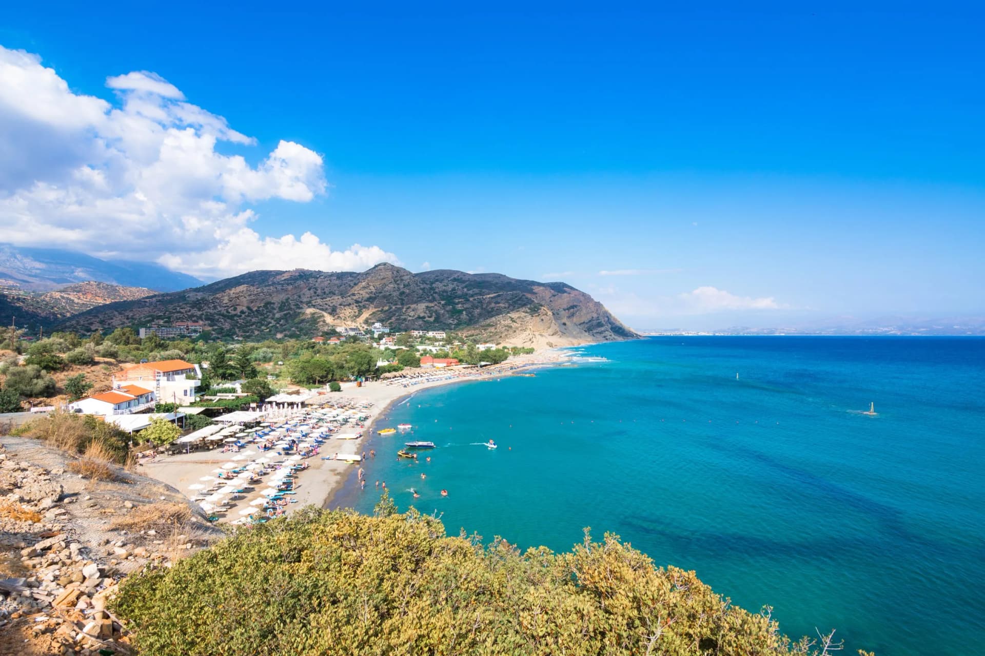 The beach of Agia Galini at the South Crete, Greece