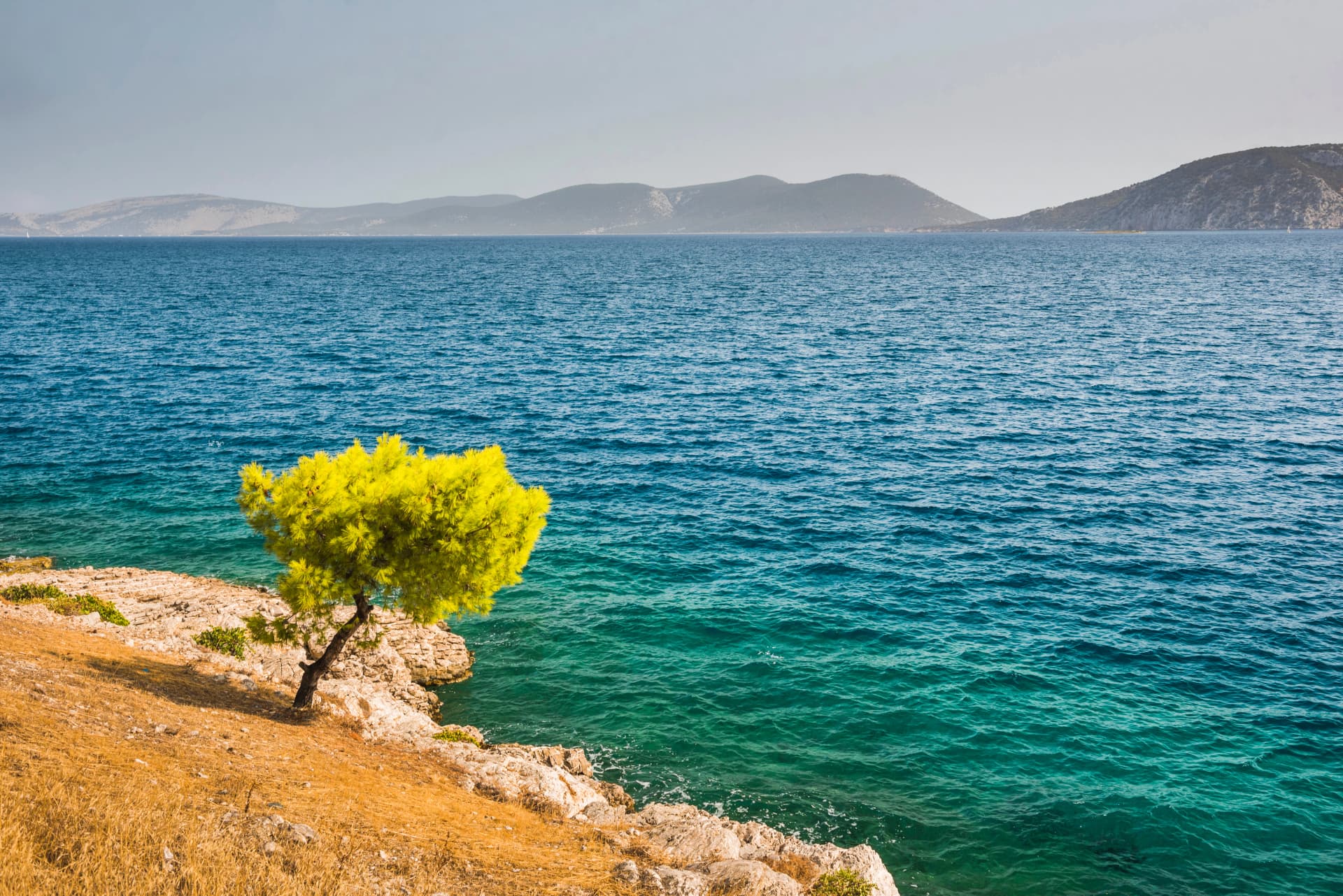 Aegean Sea, seen from Peloponnese, Greece, Europe