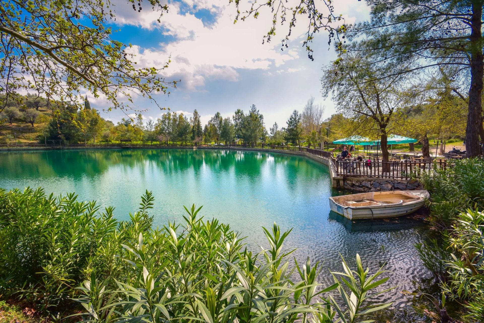 Lake of Zaros at spring, Crete, Greece.