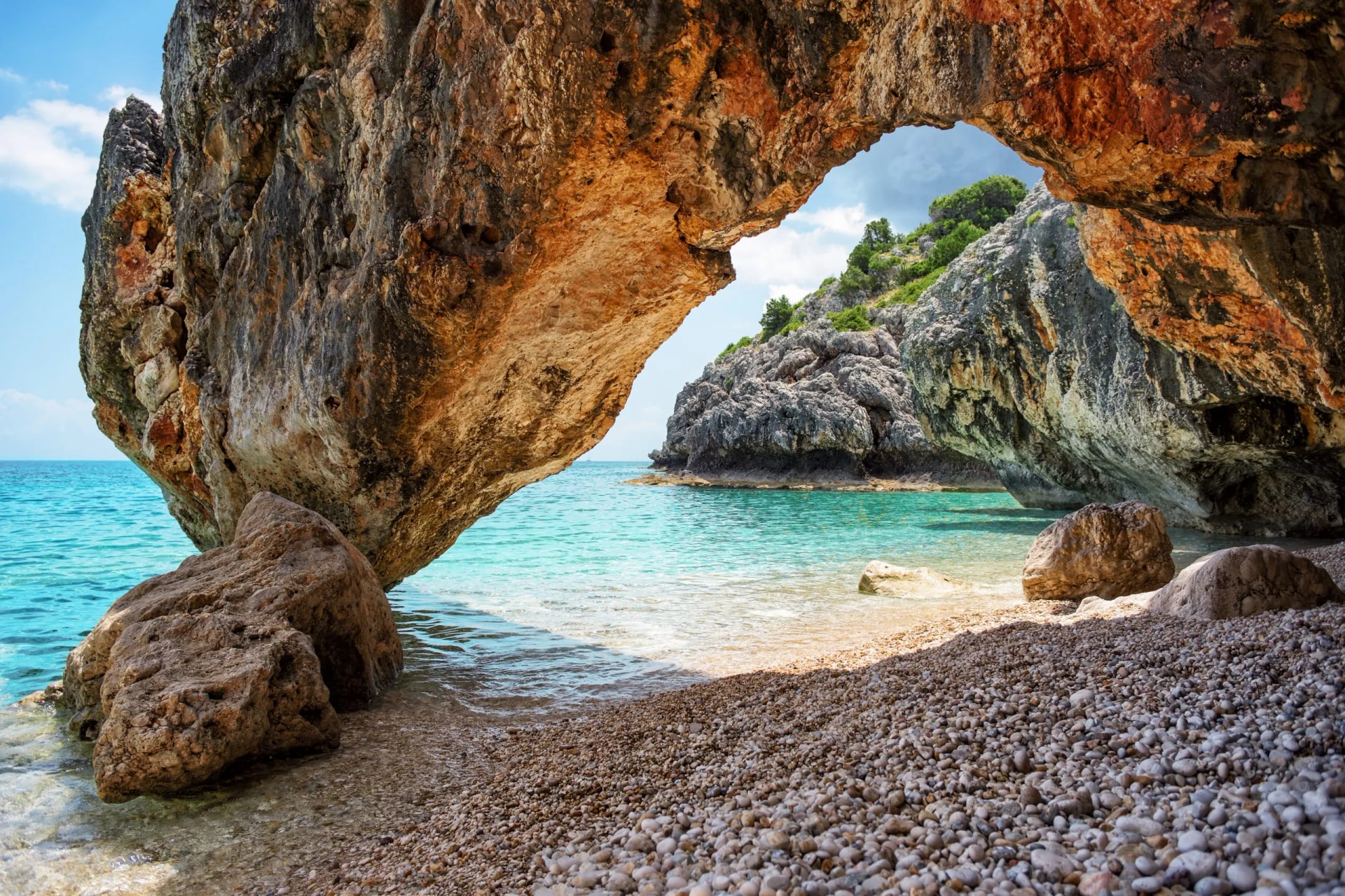 Beautiful sea bay called "Kato Lagadi" in Kefalonia, Ionian islands